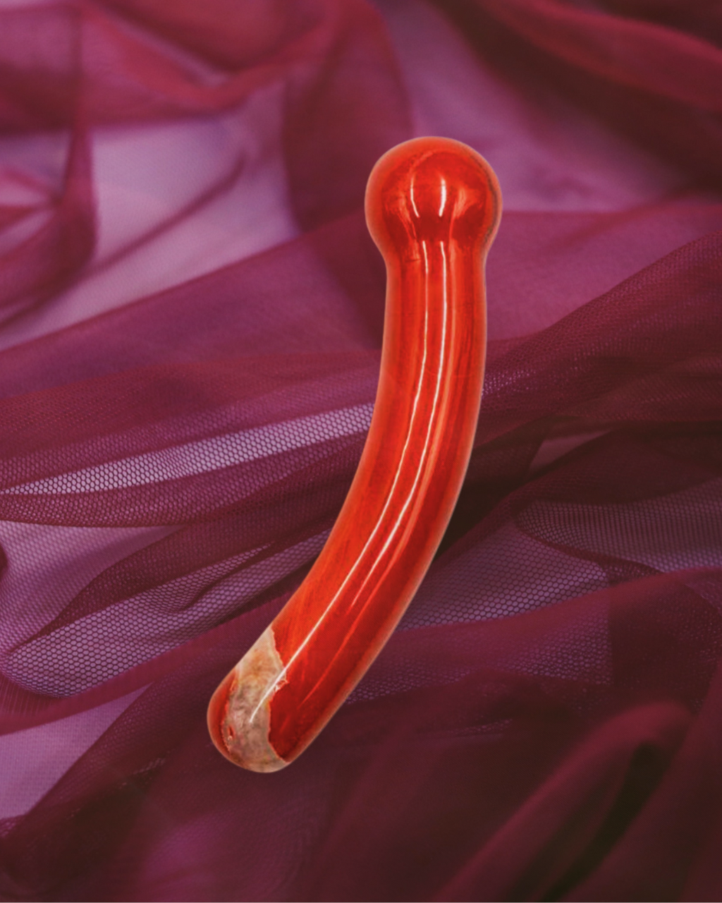 RED JASPER QUARTZ YONI WAND - THE PEARL CHERRY