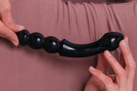 Black Obsidian Yoni Wand - The Beaded Curve Shadow: Intimate Wellness & Care - Yoni Wanderland