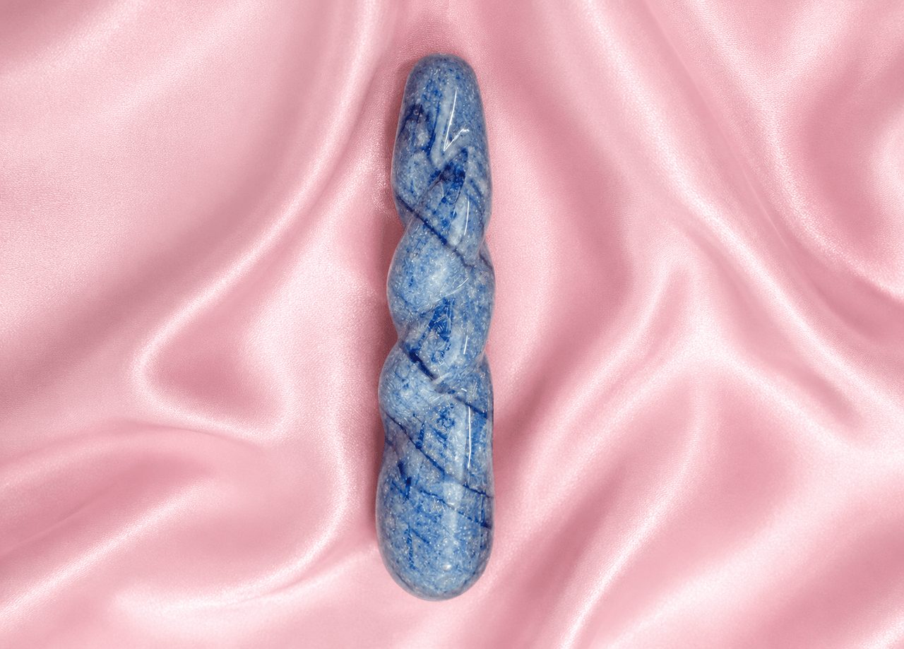 Blue Quartz Crystal Yoni Wand – The Twist Serene - Yoni Wanderland