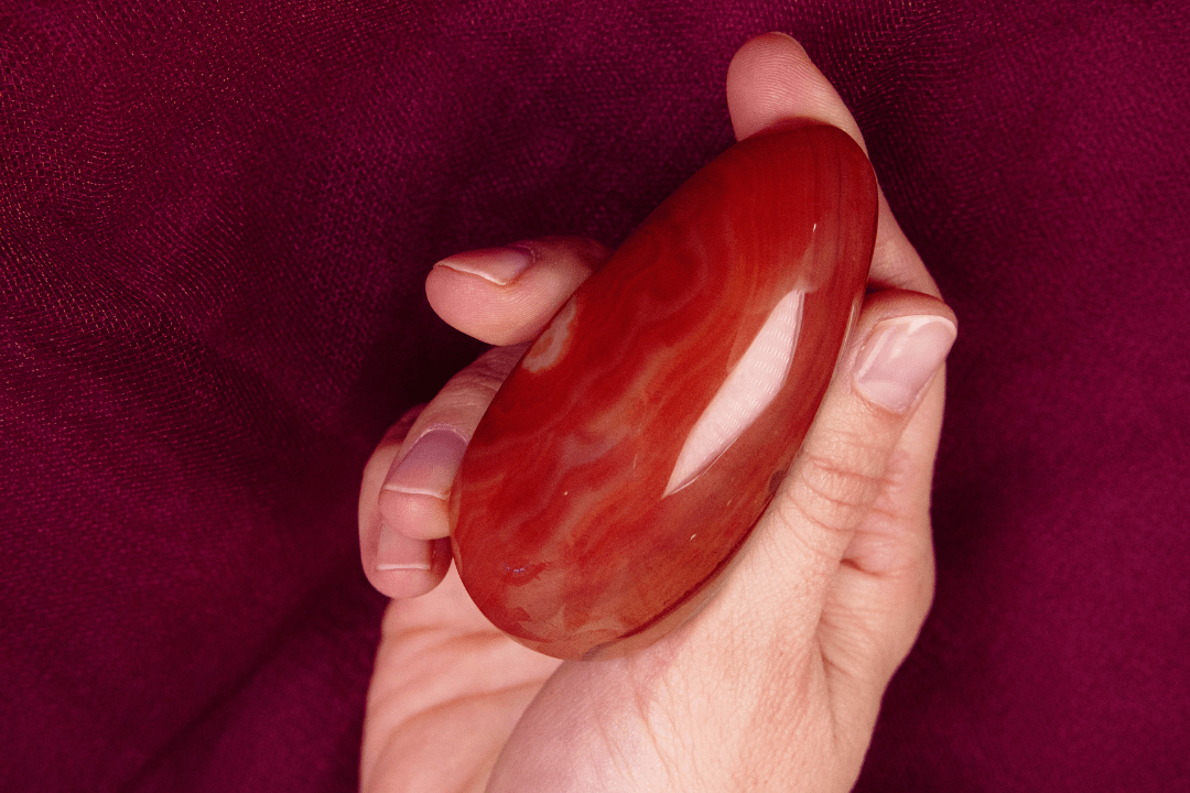 Carnelian Massage Crystal - The Petal Spice: Enhances passion, love and desire - Yoni Wanderland