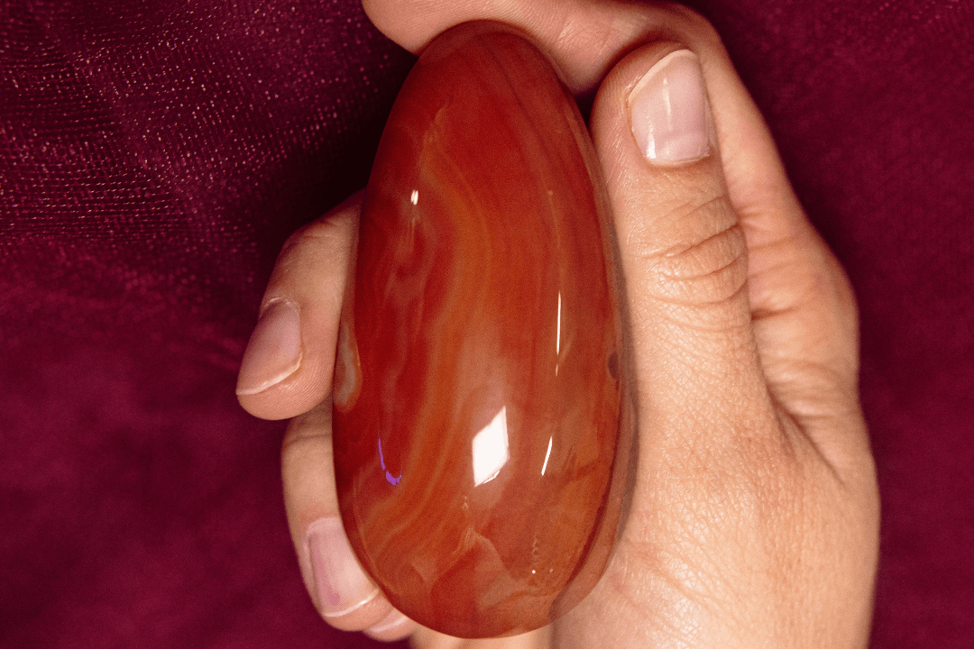 Carnelian Massage Crystal - The Petal Spice: Enhances passion, love and desire - Yoni Wanderland