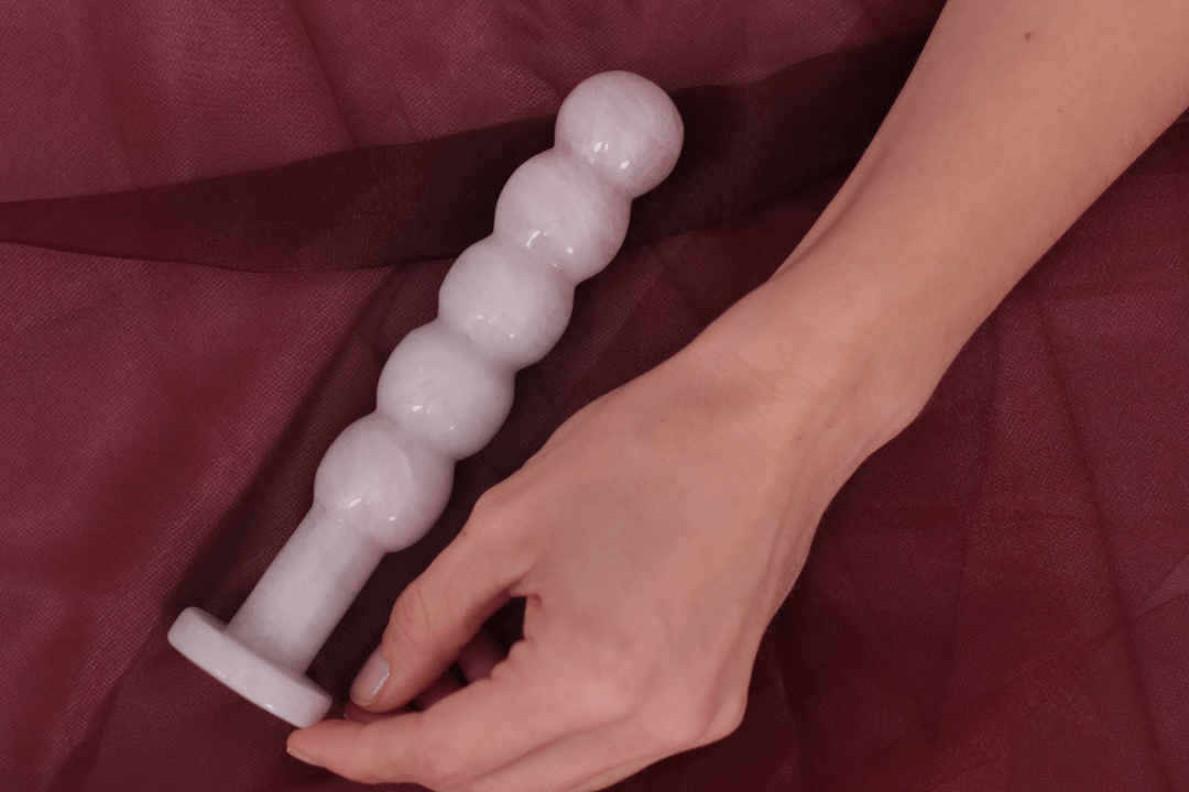 Rose Quartz Crystal Dildo The Rosie Joystick | Yoni Wanderland Rose Quartz Crystal Dildo The Rosie Joystick | Yoni Wanderland