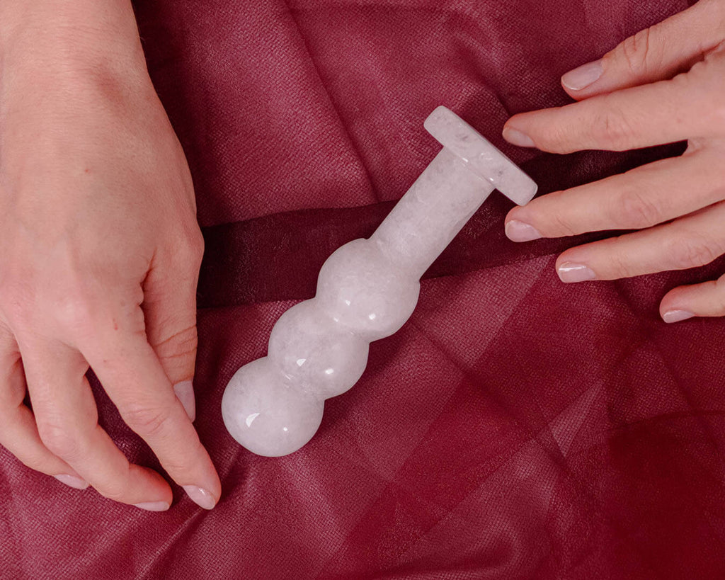 CLEAR QUARTZ YONI WAND - THE CLAIRE MINI JOYSTICK