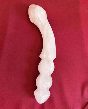 ROSE QUARTZ YONI WAND - THE BEADED CURVE ROSIE - Yoni Wanderland