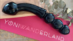 BLACK OBSIDIAN YONI WAND - THE BEADED CURVE SHADOW - Yoni Wanderland